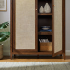 Modway Calista 79" Tall Wide Rattan Arched Storage Cabinet