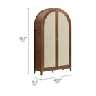 Modway Calista 79" Tall Wide Rattan Arched Storage Cabinet