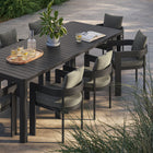 Modway Tahoe 9-Piece Outdoor Patio Aluminum Dining Set With Extendable Table
