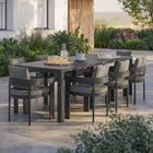 Modway Tahoe 9-Piece Outdoor Patio Aluminum Dining Set With Extendable Table