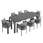 Modway Tahoe 9-Piece Outdoor Patio Aluminum Dining Set With Extendable Table