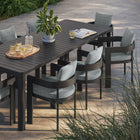 Modway Tahoe 9-Piece Outdoor Patio Aluminum Dining Set With Extendable Table