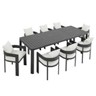 Modway Tahoe 9-Piece Outdoor Patio Aluminum Dining Set With Extendable Table