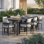 Modway Tahoe 9-Piece Outdoor Patio Aluminum Dining Set With Extendable Table