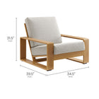 Modway Lirienne Outdoor Patio Aluminum Faux Wood Armchairs Set of 2