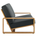 Modway Lirienne Outdoor Patio Aluminum Faux Wood Loveseat