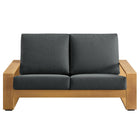 Modway Lirienne Outdoor Patio Aluminum Faux Wood Loveseat