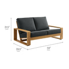 Modway Lirienne Outdoor Patio Aluminum Faux Wood Loveseat