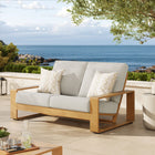 Modway Lirienne Outdoor Patio Aluminum Faux Wood Loveseat