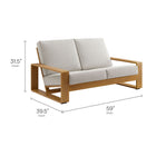Modway Lirienne Outdoor Patio Aluminum Faux Wood Loveseat