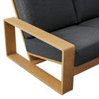 Modway Lirienne Outdoor Patio Aluminum Faux Wood Sofa