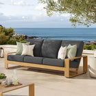 Modway Lirienne Outdoor Patio Aluminum Faux Wood Sofa