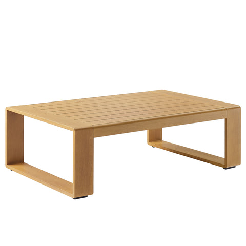 Modway Lirienne Outdoor Patio Aluminum Faux Wood Coffee Table  