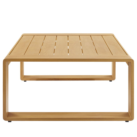 Modway Lirienne Outdoor Patio Aluminum Faux Wood Coffee Table  