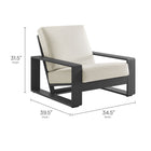 Modway Lirienne Outdoor Patio Aluminum Faux Wood Armchairs Set of 2