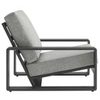 Modway Lirienne Outdoor Patio Aluminum Faux Wood Armchairs Set of 2