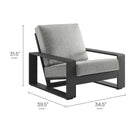 Modway Lirienne Outdoor Patio Aluminum Faux Wood Armchairs Set of 2