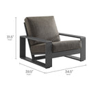 Modway Lirienne Outdoor Patio Aluminum Faux Wood Armchairs Set of 2