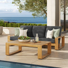 Modway Lirienne 2-Piece Outdoor Patio Aluminum Faux Wood Furniture Set