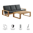 Modway Lirienne 2-Piece Outdoor Patio Aluminum Faux Wood Furniture Set