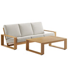 Modway Lirienne 2-Piece Outdoor Patio Aluminum Faux Wood Furniture Set  