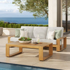 Modway Lirienne 2-Piece Outdoor Patio Aluminum Faux Wood Furniture Set