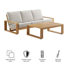 Modway Lirienne 2-Piece Outdoor Patio Aluminum Faux Wood Furniture Set