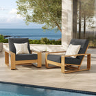 Modway Lirienne Outdoor Patio Aluminum Faux Wood Armchairs Set of 2