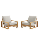 Modway Lirienne Outdoor Patio Aluminum Faux Wood Armchairs Set of 2  