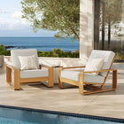 Modway Lirienne Outdoor Patio Aluminum Faux Wood Armchairs Set of 2