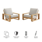Modway Lirienne Outdoor Patio Aluminum Faux Wood Armchairs Set of 2