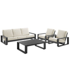 Modway Lirienne 4-Piece Outdoor Patio Aluminum Furniture Set  
