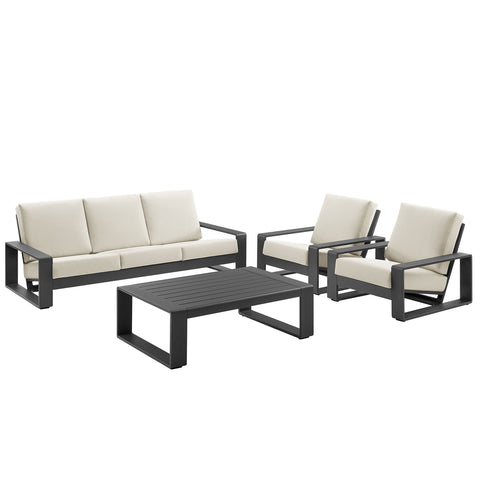 Modway Lirienne 4-Piece Outdoor Patio Aluminum Furniture Set  