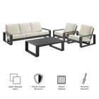 Modway Lirienne 4-Piece Outdoor Patio Aluminum Furniture Set EEI-7306