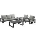 Modway Lirienne 4-Piece Outdoor Patio Aluminum Furniture Set  