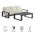Modway Lirienne 2-Piece Outdoor Patio Aluminum Furniture Set