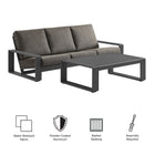Modway Lirienne 2-Piece Outdoor Patio Aluminum Furniture Set