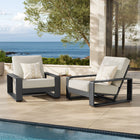Modway Lirienne Outdoor Patio Aluminum Faux Wood Armchairs Set of 2