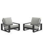 Modway Lirienne Outdoor Patio Aluminum Faux Wood Armchairs Set of 2  