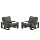 Modway Lirienne Outdoor Patio Aluminum Faux Wood Armchairs Set of 2  