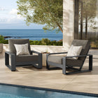 Modway Lirienne Outdoor Patio Aluminum Faux Wood Armchairs Set of 2