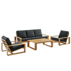 Modway Lirienne 4-Piece Outdoor Patio Aluminum Faux Wood Furniture Set EEI-7309