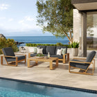 Modway Lirienne 4-Piece Outdoor Patio Aluminum Faux Wood Furniture Set EEI-7309