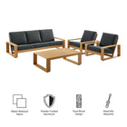 Modway Lirienne 4-Piece Outdoor Patio Aluminum Faux Wood Furniture Set EEI-7309