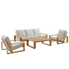 Modway Lirienne 4-Piece Outdoor Patio Aluminum Faux Wood Furniture Set EEI-7309
