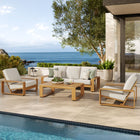 Modway Lirienne 4-Piece Outdoor Patio Aluminum Faux Wood Furniture Set EEI-7309