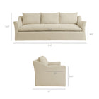 Modway Somerset 92" Linen Blend Slipcovered Sofa