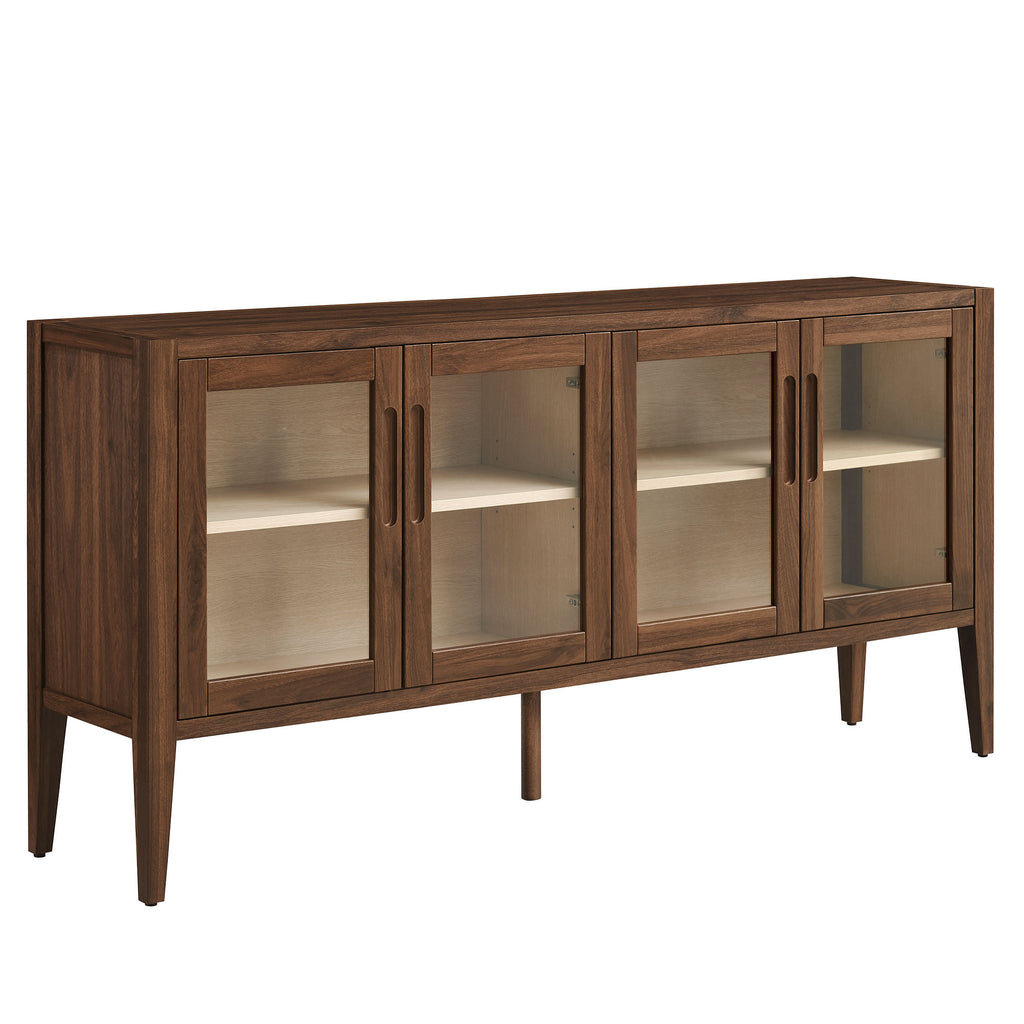 Modway Nell 72" Glass Door Sideboard Storage Display Cabinet  