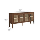 Modway Nell 72" Glass Door Sideboard Storage Display Cabinet
