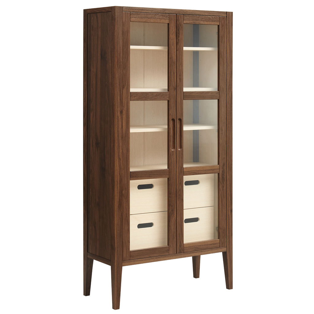 Modway Nell 71" Glass Door Tall Display Storage Cabinet  